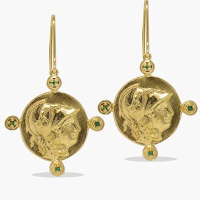 Pendientes Athena chapados en oro