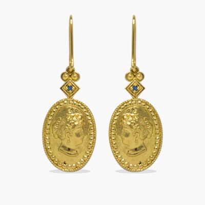 Cleopatra Gold-plated Oval Earrings
