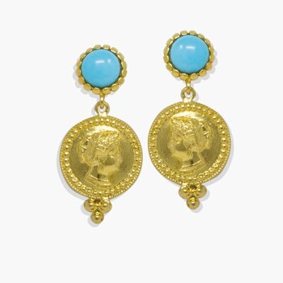 Boucles d'oreilles Cléopâtre Turquoise