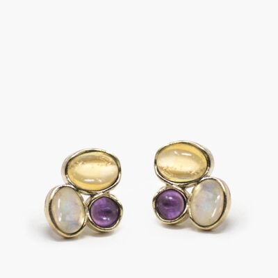 Cosmo 18kt Gold-plated Multicolor Stud Earrings