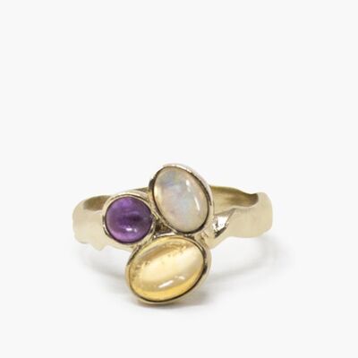 Cosmo 18kt Gold-plated Multicolor Ring