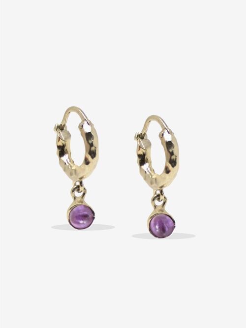 Cosmo Gold-plated Amethyst Hoop Earrings