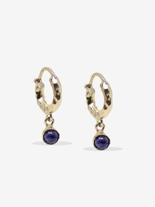 Cosmo Gold-plated Blue Iolite Hoop Earrings