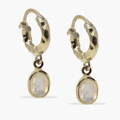 Cosmo Gold-plated Moonstone Hoop Earrings