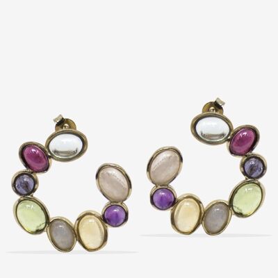 Cosmo Gold-plated Multicolor Statement Earrings