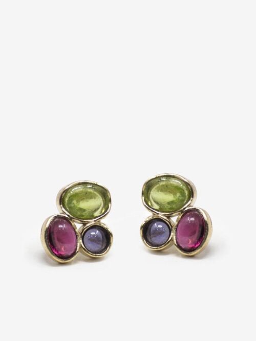 Cosmo Gold-plated Multicolor Stud Earrings