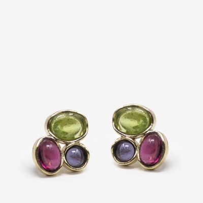 Cosmo Gold-plated Multicolor Stud Earrings