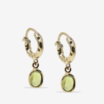 Pendientes de aro Cosmo con peridoto chapado en oro