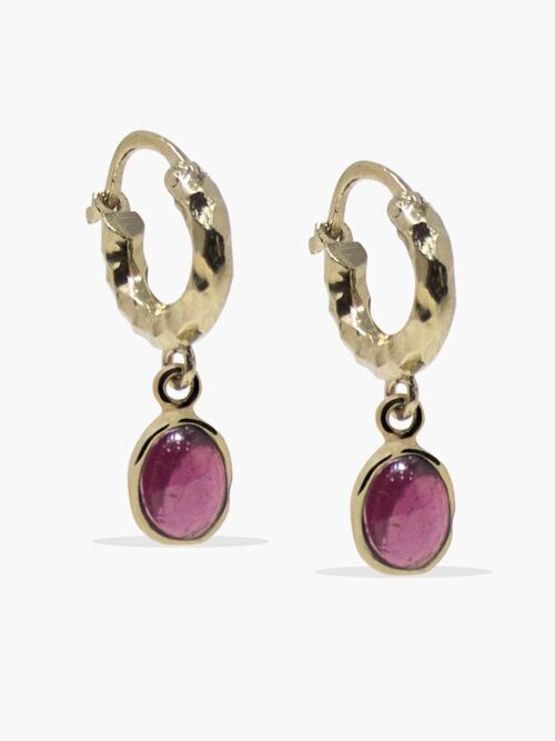 Cosmo Gold-plated Rhodolite Hoop Earrings