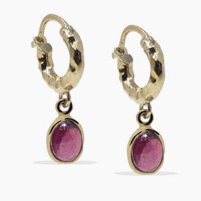 Cosmo Gold-plated Rhodolite Hoop Earrings