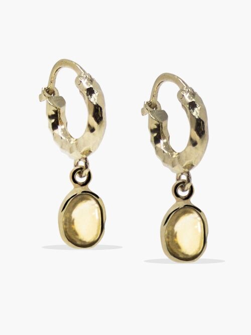 Cosmo Gold-plated Yellow Citrine Hoop Earrings