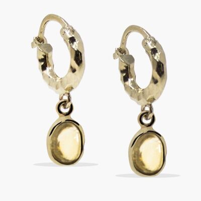 Cosmo Gold-plated Yellow Citrine Hoop Earrings