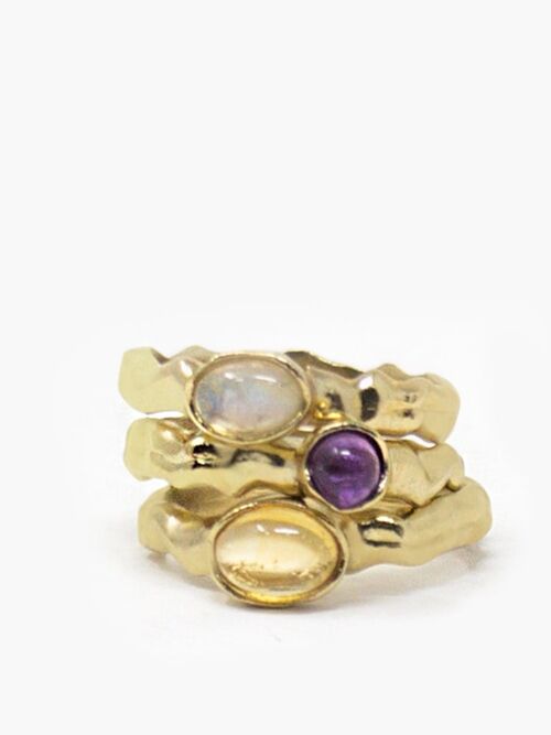 Cosmo Set of 3 Gold-plated Rings
