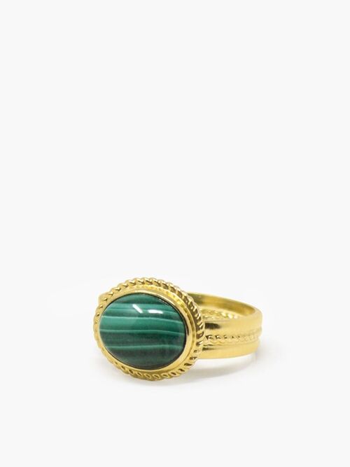 Fascetta Gold-plated Malachite Ring