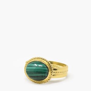 Bague Fascetta Malachite Plaqué Or