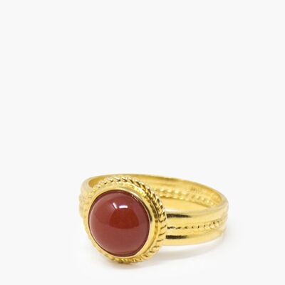 Fascetta Gold-plated Mini Carnelian Ring