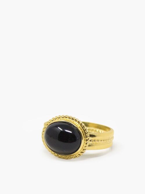 Fascetta Gold-plated Onyx Ring
