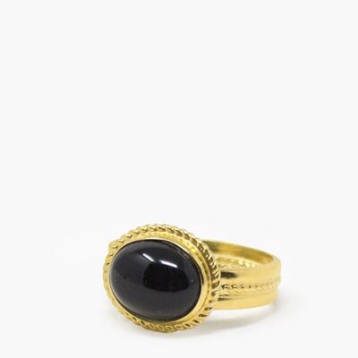 Fascetta Gold-plated Onyx Ring