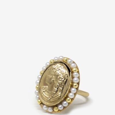 Anillo Fiammetta con perlas bañadas en oro