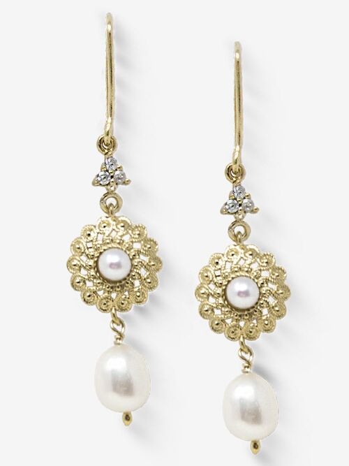 Filigrana Gold-plated Pearl Earrings