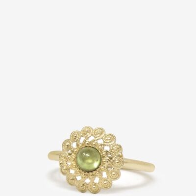 Anello Peridoto Filigrana Placcato Oro