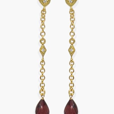 Garnet Deco Drop Earrings