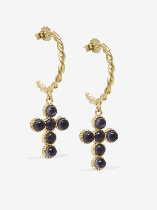 Hope Gold-plated Iolite Hoop Earrings