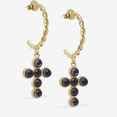 Hope Gold-plated Iolite Hoop Earrings