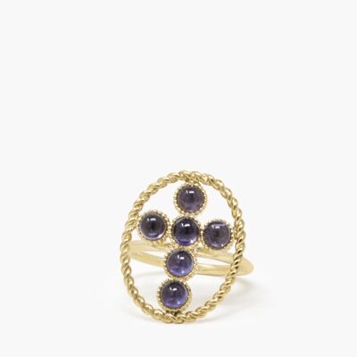 Anello Iolite placcato oro Hope