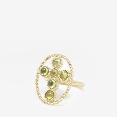 Anillo Hope con peridoto chapado en oro