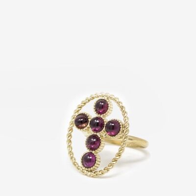 Bague en plaqué or et rhodolite Hope