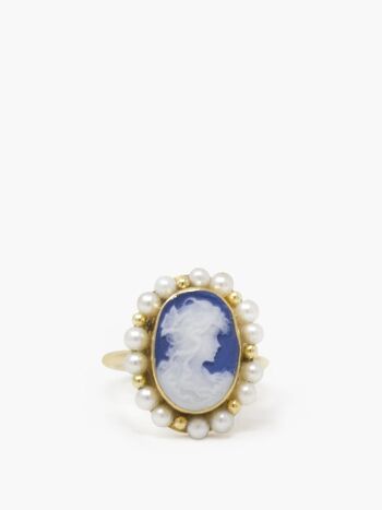 Bague camée bleue et perle Little Lovelies 4