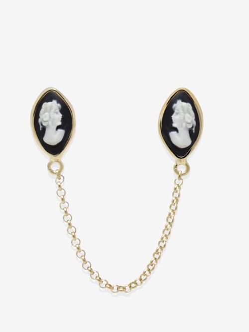 Little Lovelies Gold-plated Black Cameo Single Earring