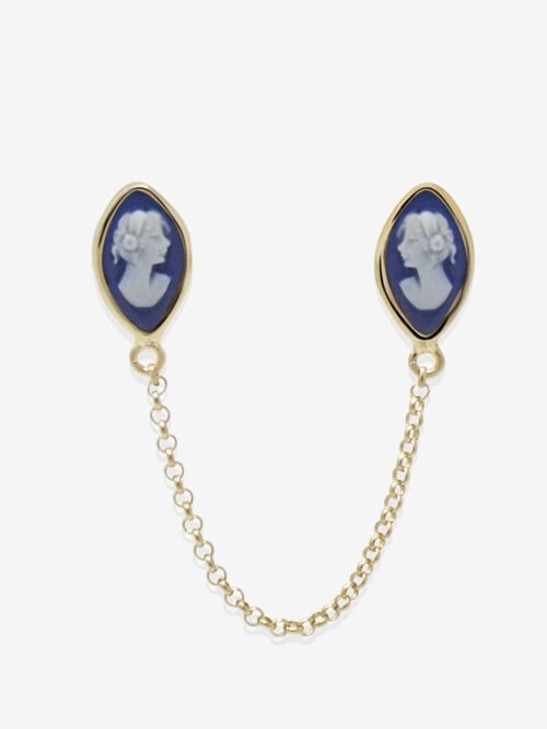 Little Lovelies Gold-plated Blue Cameo Single Earring