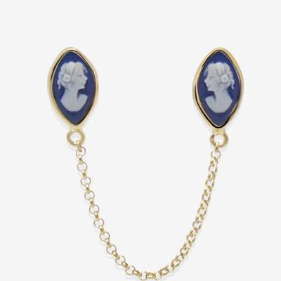 Little Lovelies Gold-plated Blue Cameo Single Earring