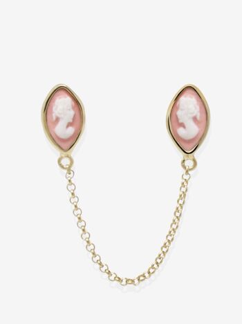 Boucle d'oreille unique camée rose en plaqué or Little Lovelies 1