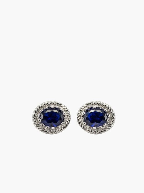 Luccichio Blue Agate Stud Earrings