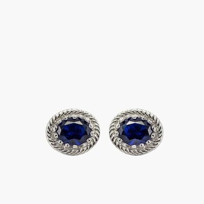 Boucles D'oreilles Tiges Agate Bleue Luccichio