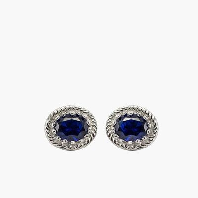 Luccichio Blue Agate Stud Earrings