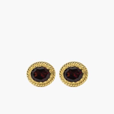 Luccichio Garnet Stud Earrings