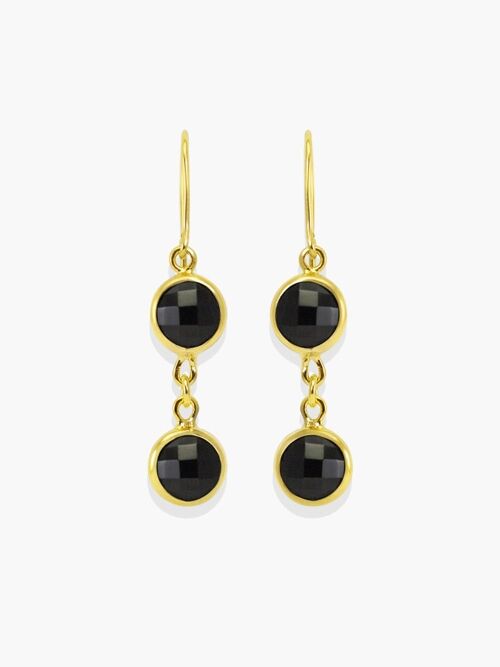 Luccichio Gold-plated Onyx Earrings