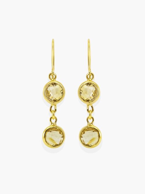 Luccichio Gold-plated Yellow Citrine Earrings