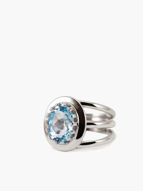 Luccichio Sky Blue Topaz Stacking Ring