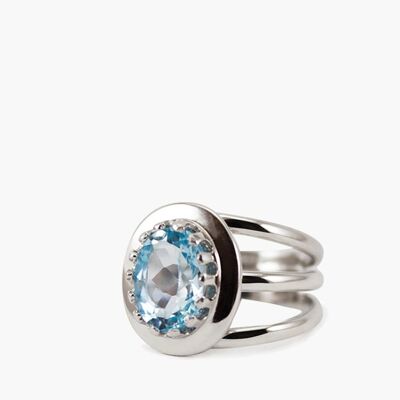 Luccichio Sky Blue Topaz Stacking Ring