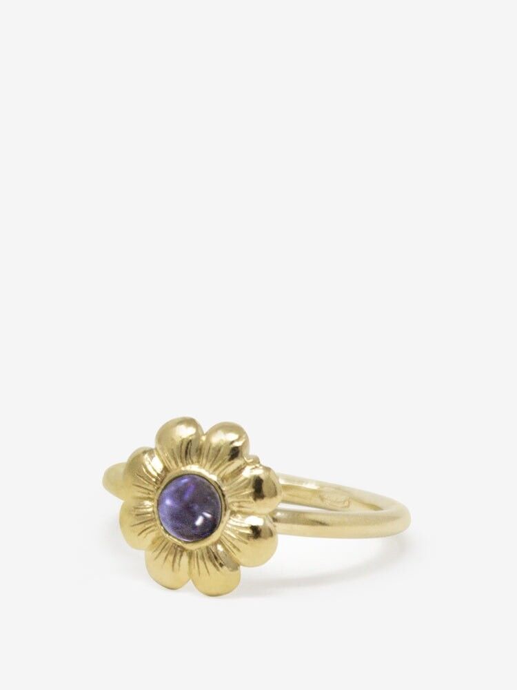 Achat Bague Iolite Plaqu Or Mini Fleur en gros