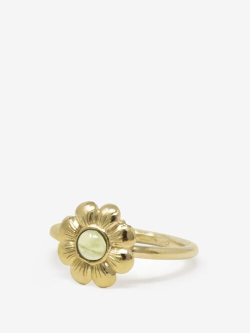 Mini Flower Gold-plated Peridot Ring