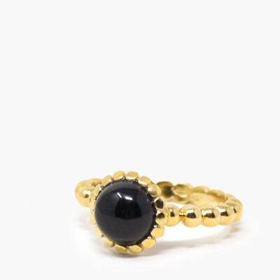 Bague empilable Onyx Beady