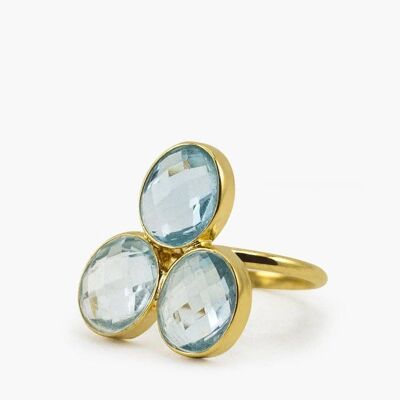 Positano Gold-plated Sky Blue Topaz Ring