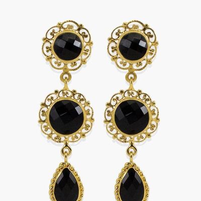 Taormina Ohrringe aus schwarzem Onyx
