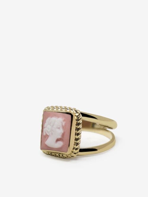 The Beloved Gold-plated Pink Cameo Ring